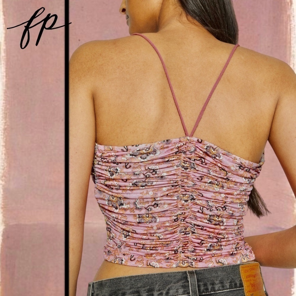 FREE PEOPLE Cocktail Queen Ruched-Front-Drawstring Tank Top NWT/LG - Picture 8 of 13